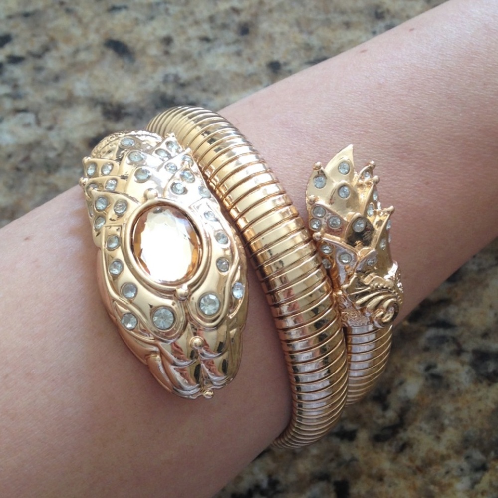 Anna della Russo x H&M gold snake cuff arm bracelet new never worn in box